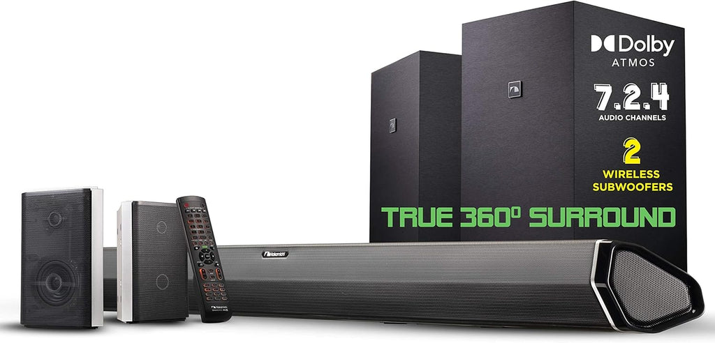 7.1.4 Channel 600W Soundbar with 8" Wireless Subwoofer and 2 Rear Surround Speakers O68579
