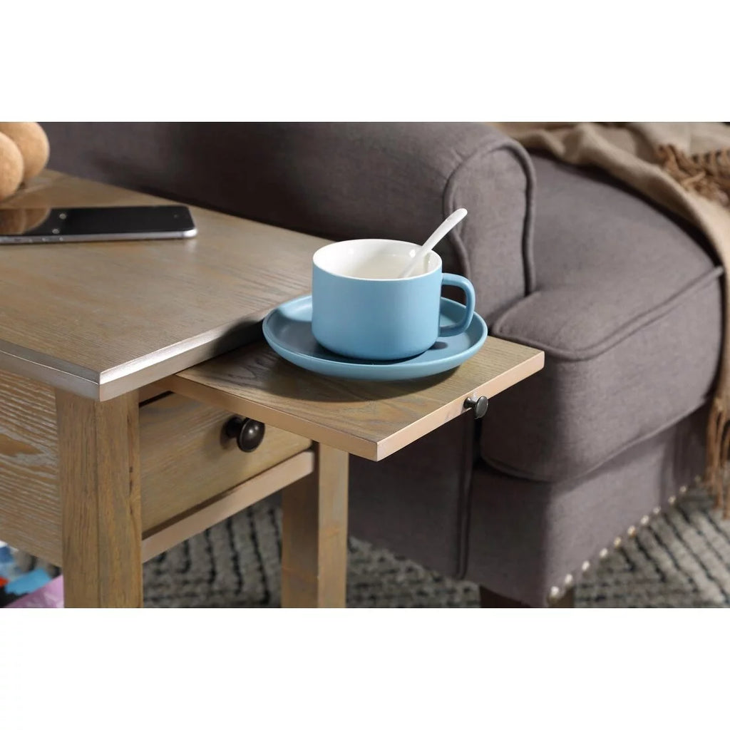 Driftwood Side Table with USB Charging Station Y327774