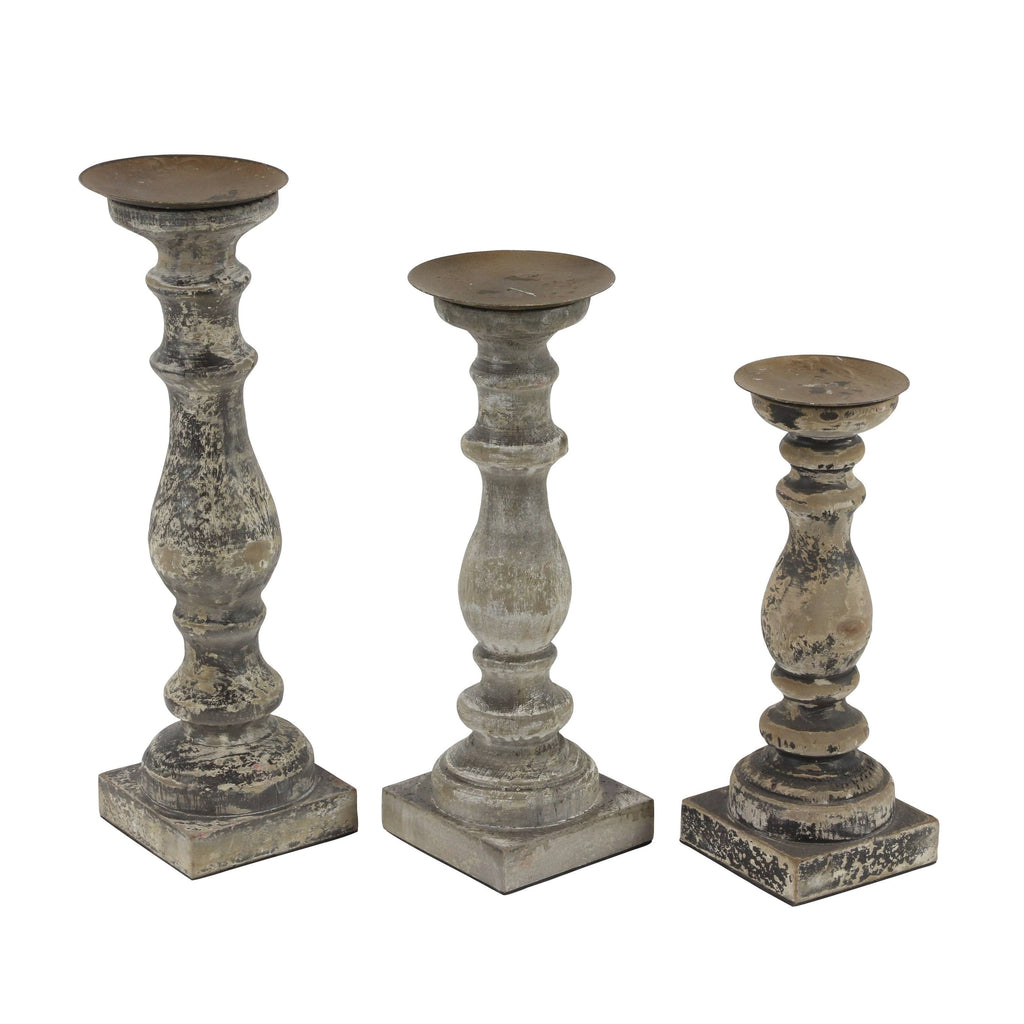 Brown Fir Candle Holder (Set of 3) T8743