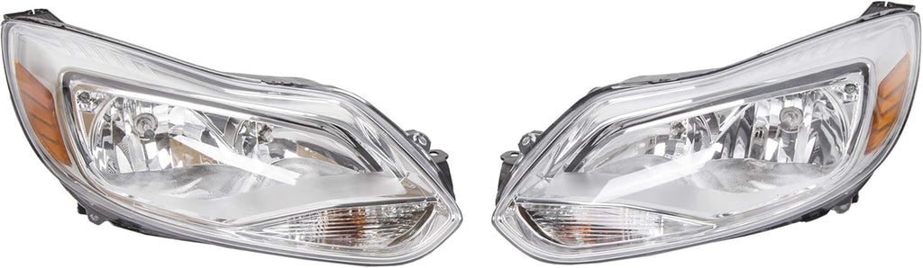 Chrome Housing Halogen Headlights for 2012-2014 Ford Focus T434084