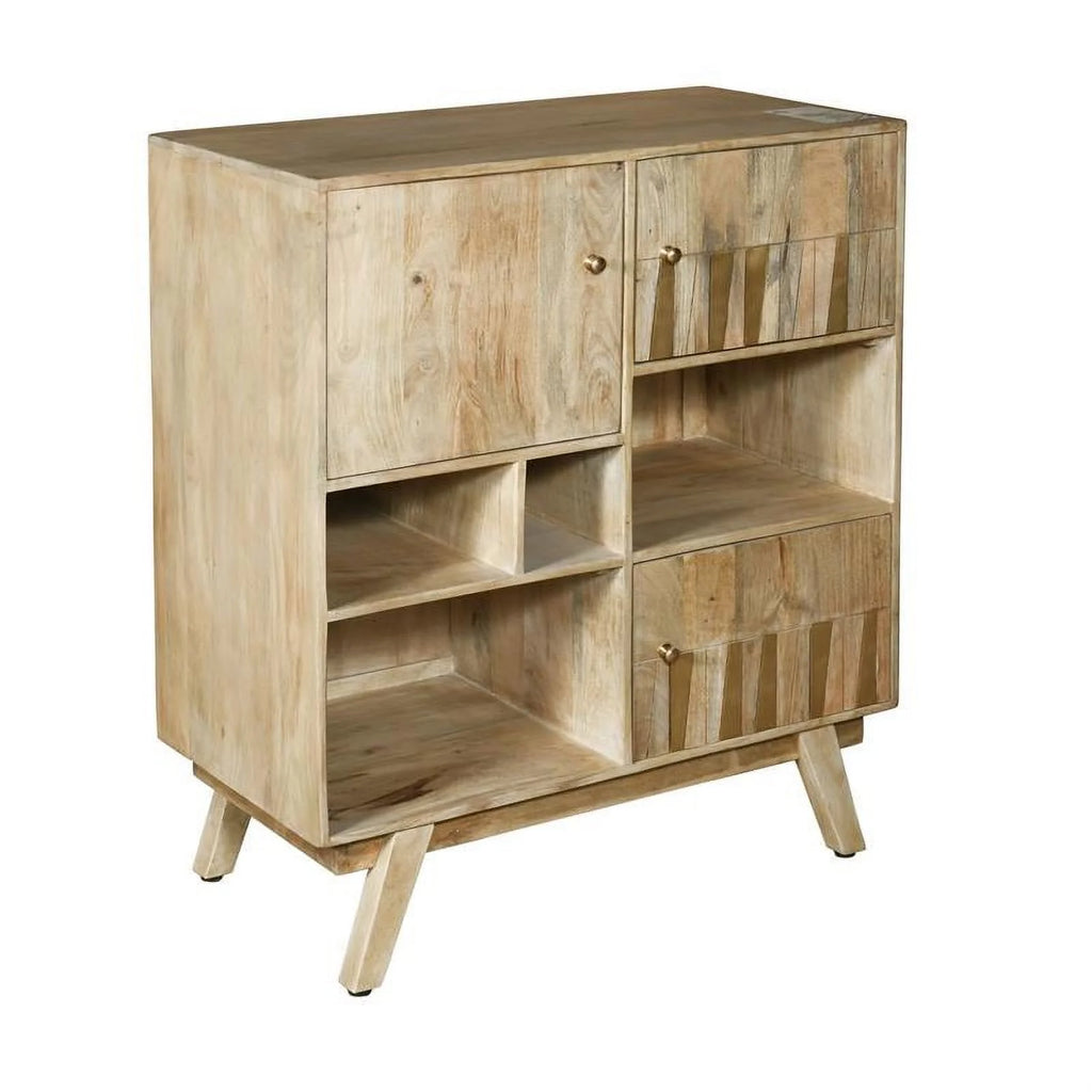 Natural Three Door Tall Wood Cabinet H698304