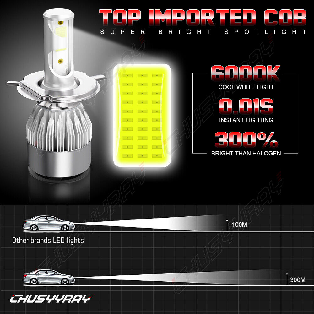4pcs LED Headlight Bulbs Combo I3498