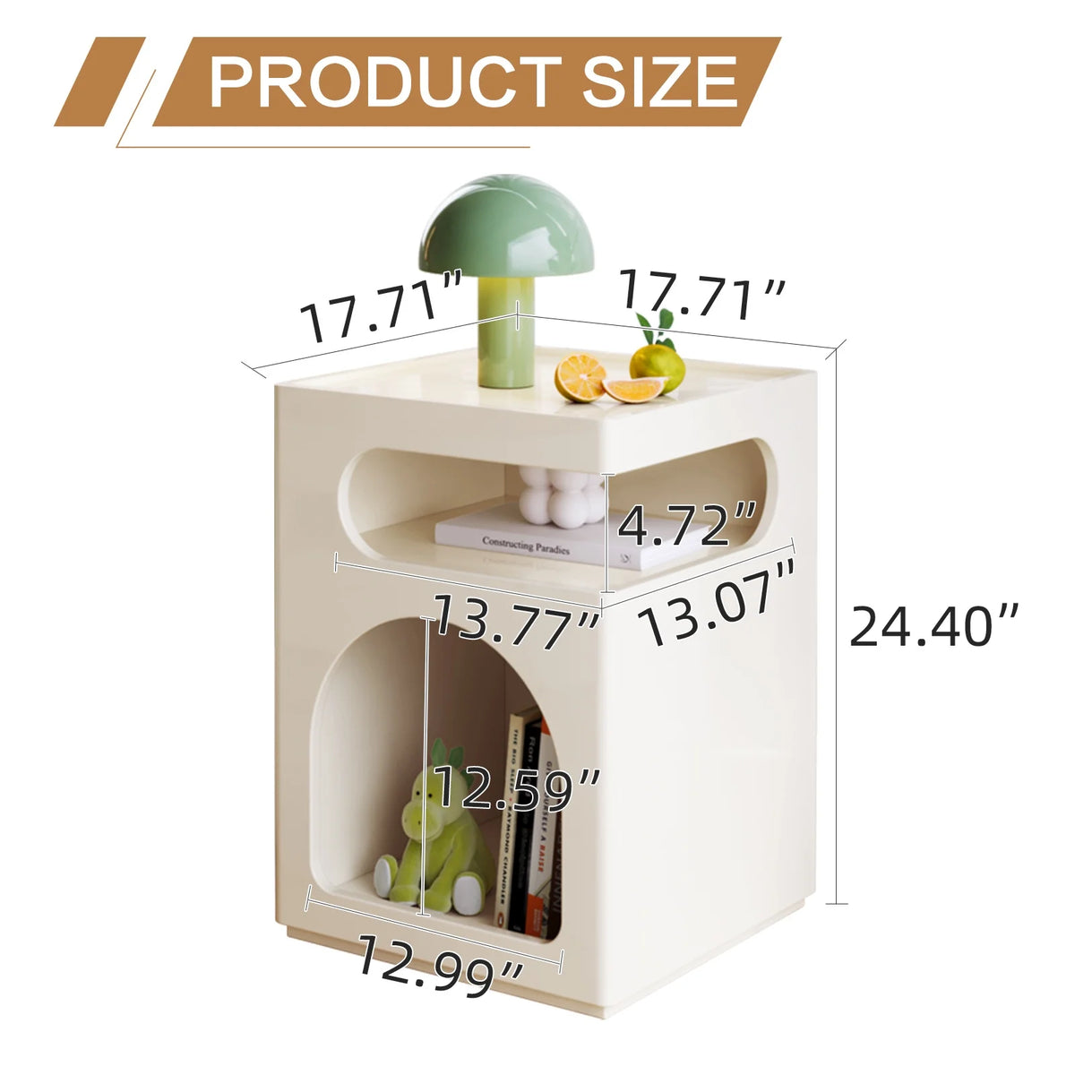 Modern Side Table with Storage Shelf T7899