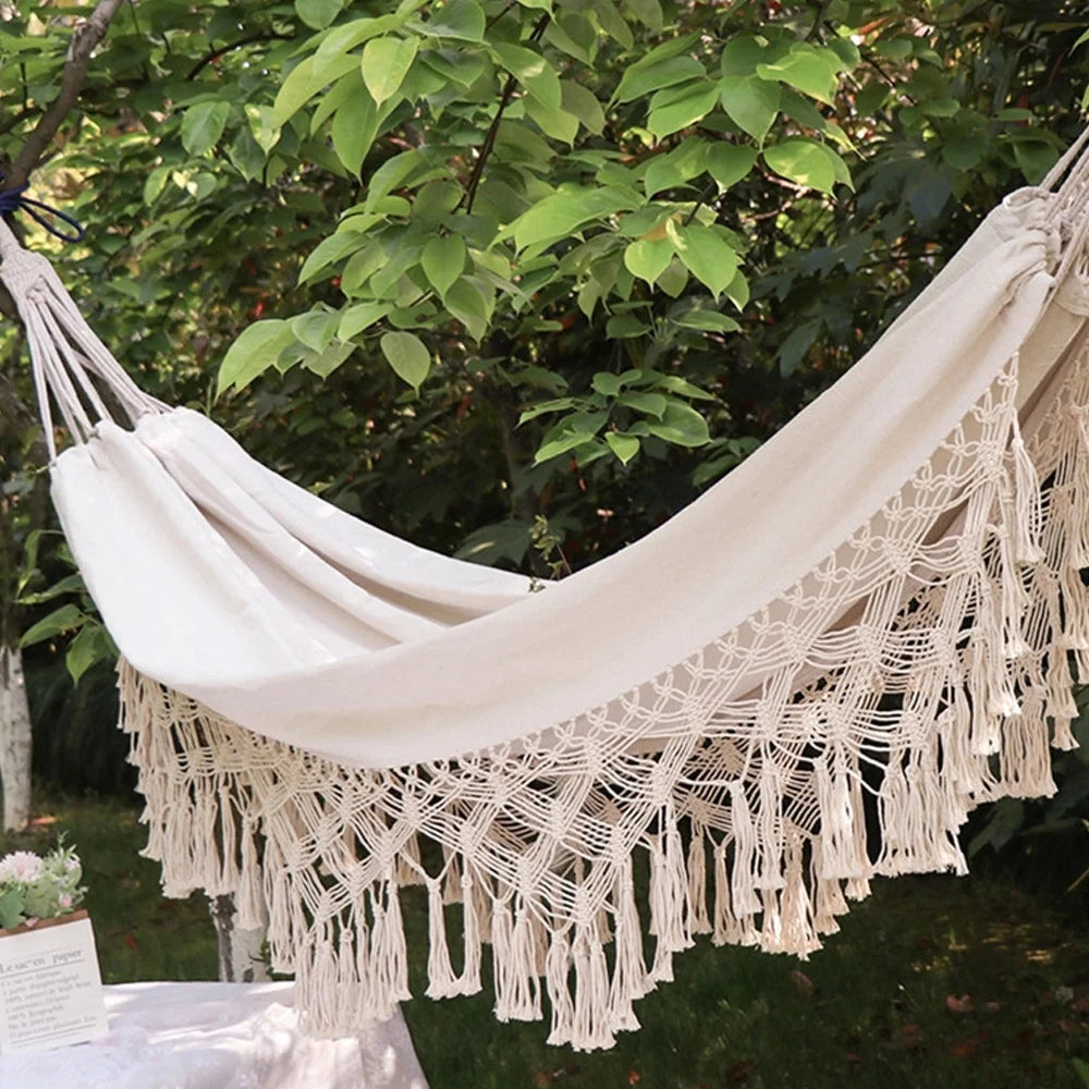 Double Macrame Hammock Swing Bed U543441