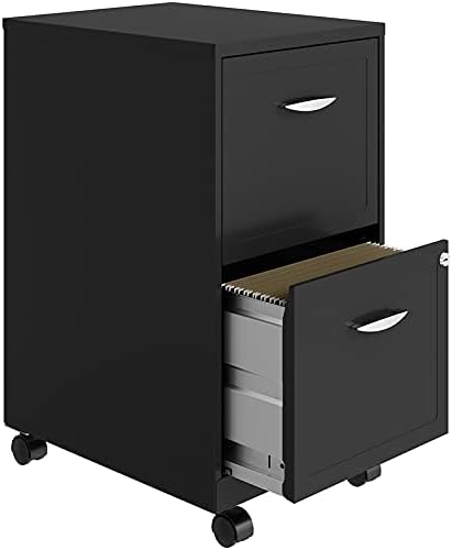 18 2 Drawer Mobile Vertical Metal File Cabinet Metallic Charcoal B573346
