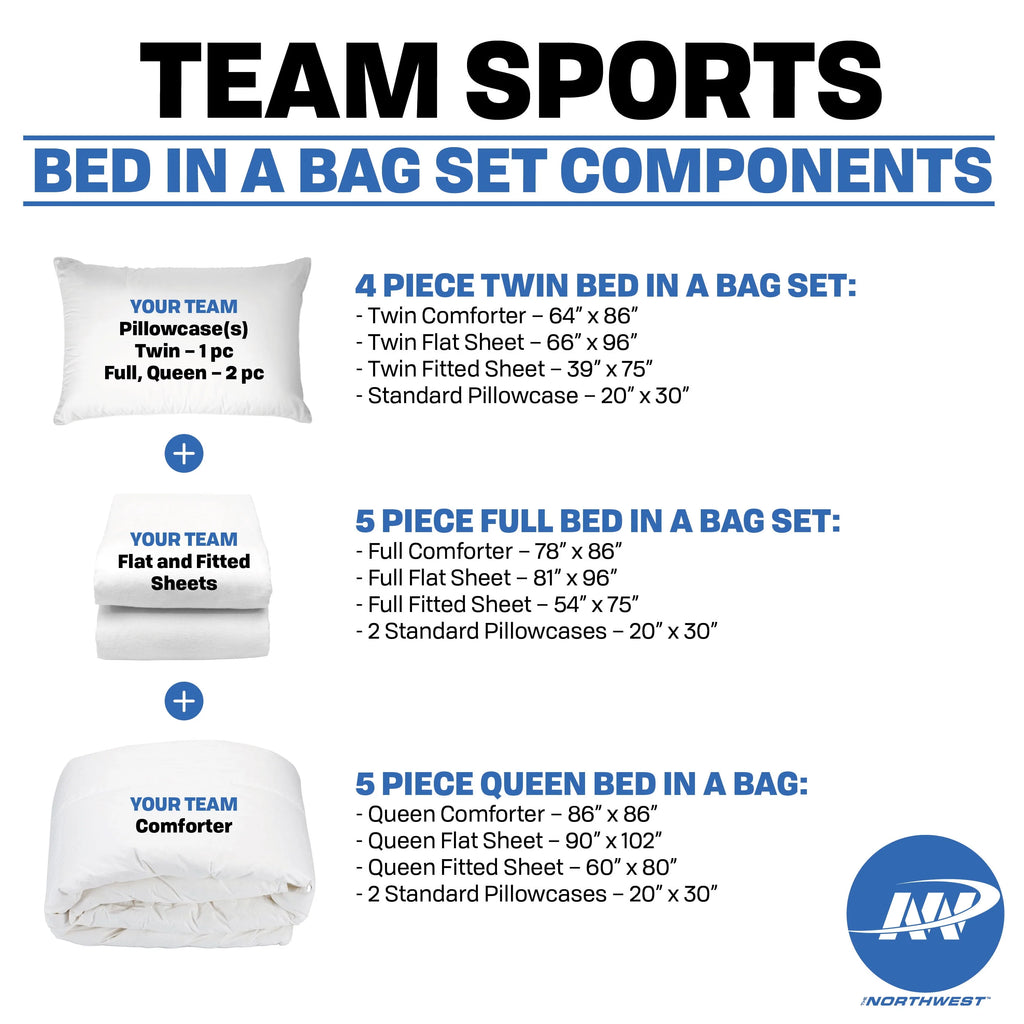 Queen Size 5 Piece Polyester Bed In Bag Set W2997
