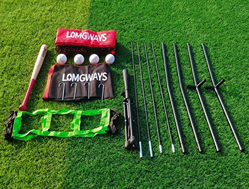 7'x7' Portable Baseball Net Set with Tee, Bat, Balls, Strike Zone, Carrying Bag D5799