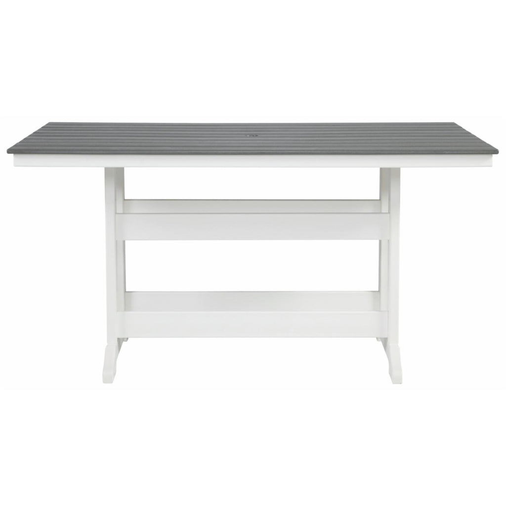 Gray and White Outdoor Plastic Dining Table W324