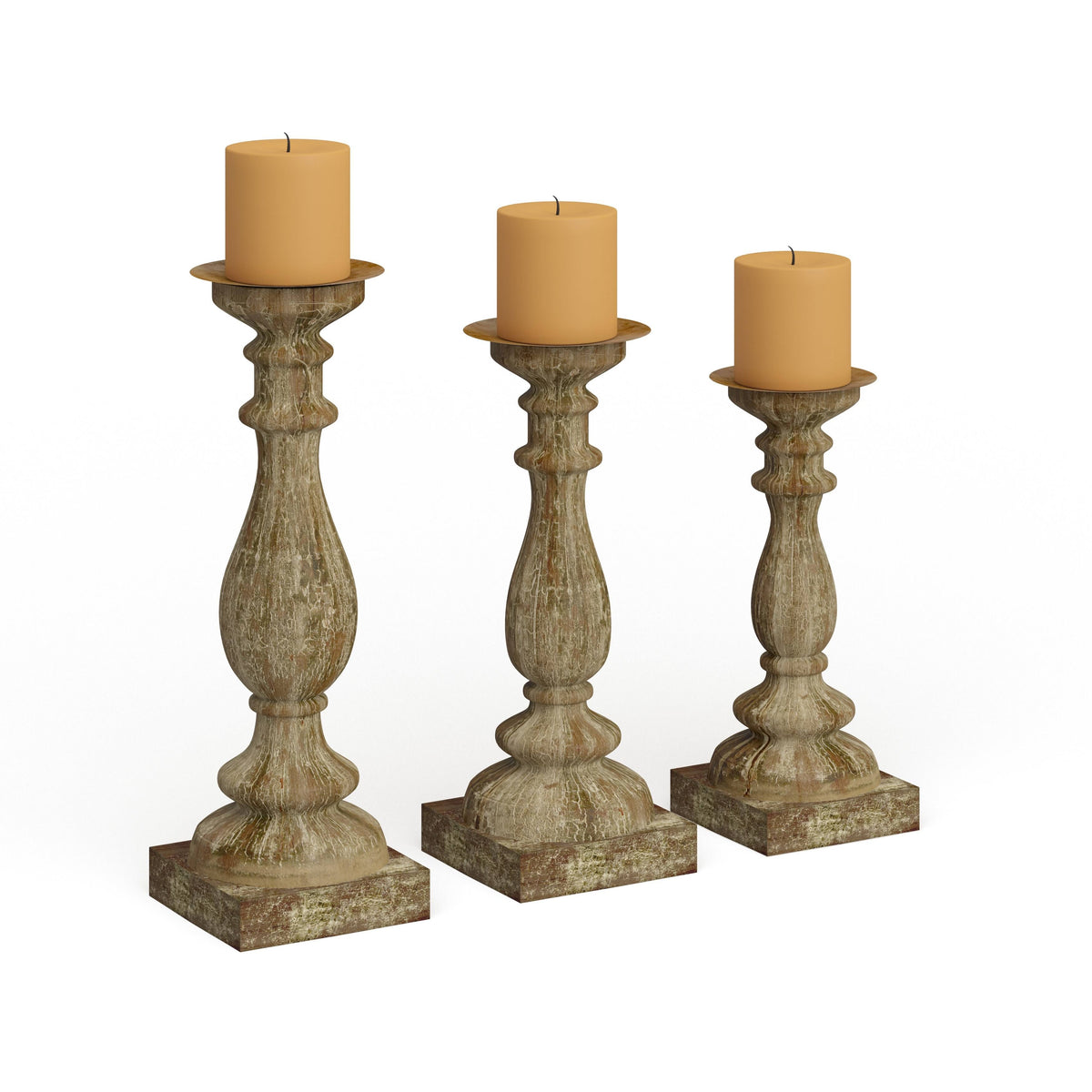Brown Fir Candle Holder (Set of 3) T8743