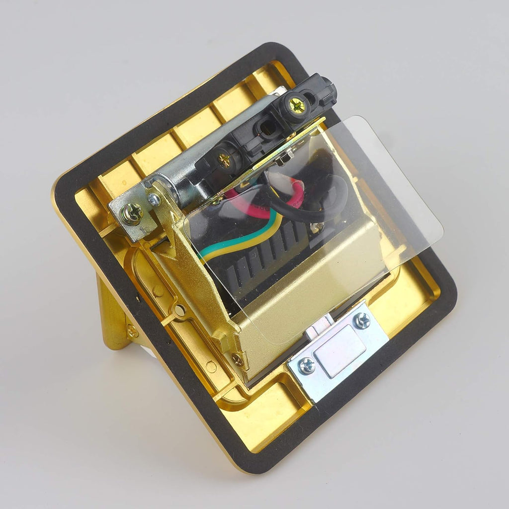 Gold Pack of 2 Pop Up Floor Outlet Covers Box with 20A Duplex Receptacle G1633