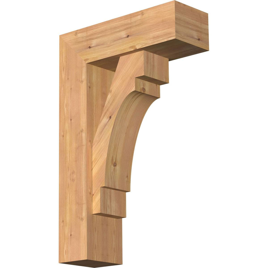 7 1/2x22W x 22x22D x 34x22H Smooth Bracket with Offset Brace, Western Red Cedar V1109