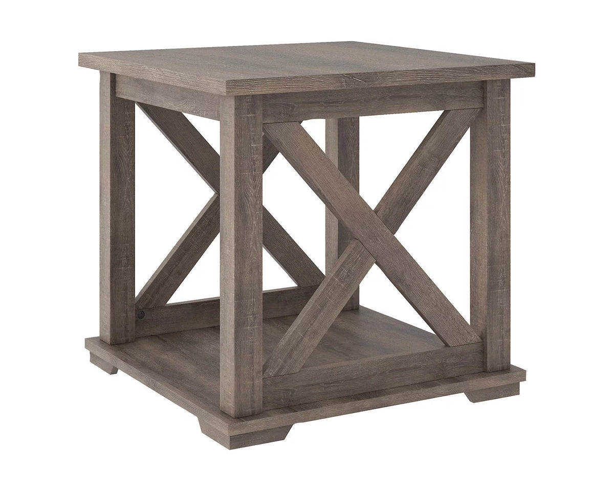 Contemporary Gray End Table I27617