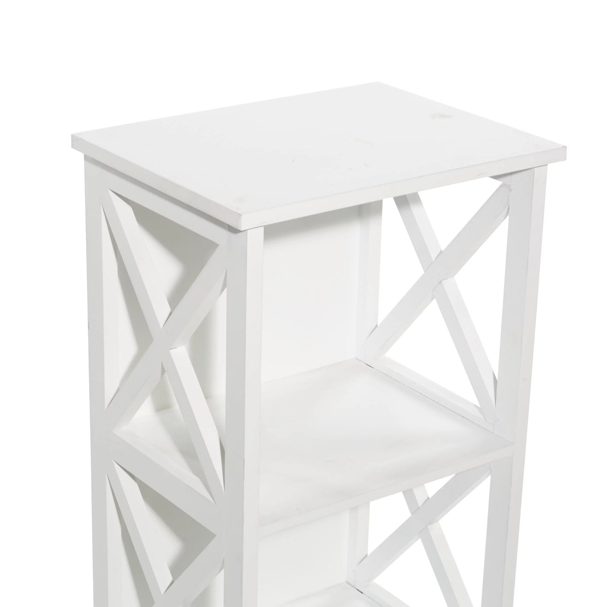 White Wood 3-Tier Shelving Unit E160