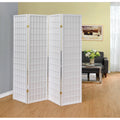 Antique White Four Panel Folding Screen T1604