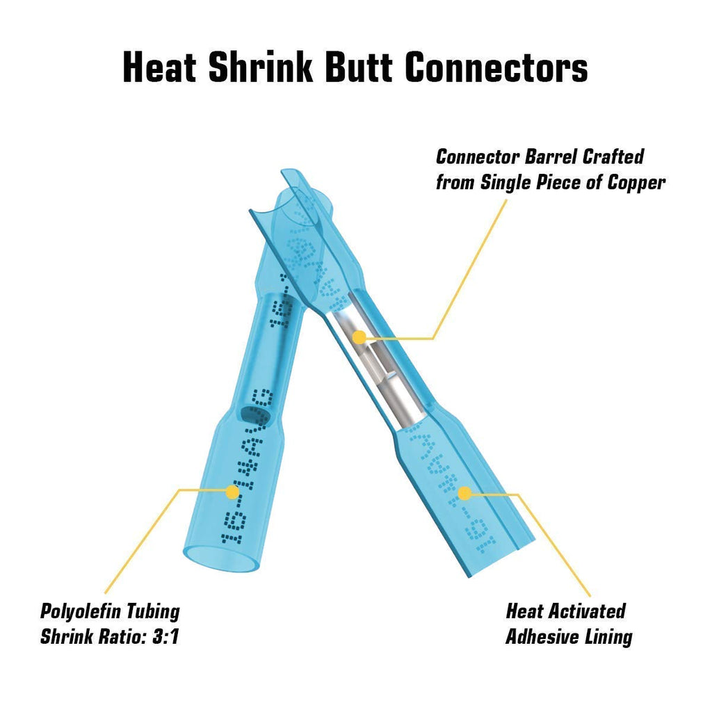 660 PCS Waterproof Insulated Heat Shrink Butt Connectors Y9712