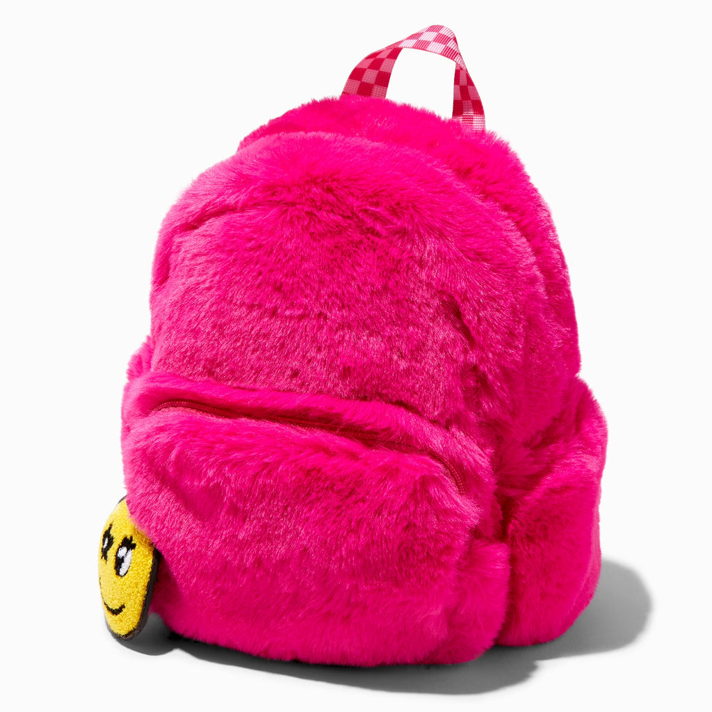 Pink Furry Mini Backpack S8519