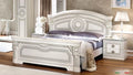 Glossy White Silver Finish Queen Bedroom Set 3Pcs J68416