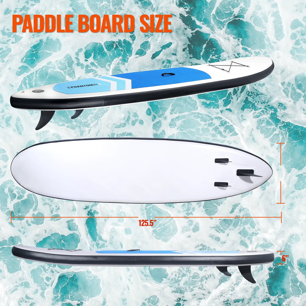 Inflatable Stand Up Paddle Board with Backpack, Non-Slip Deck, Leash, Paddle and Pump Q42290