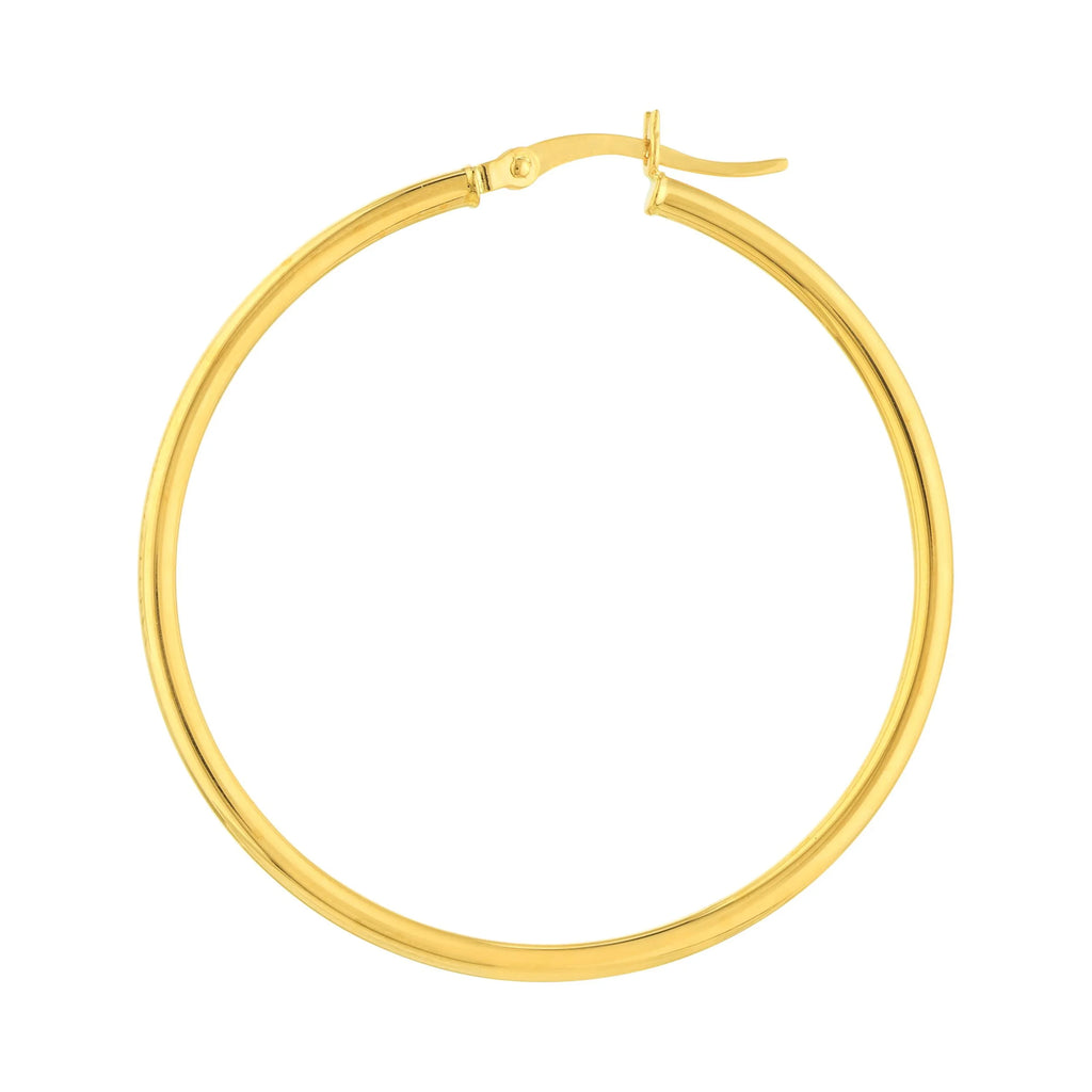10K Yellow Gold High Polished Hoop Earrings U66729