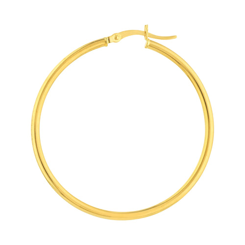 10K Yellow Gold High Polished Hoop Earrings U66729