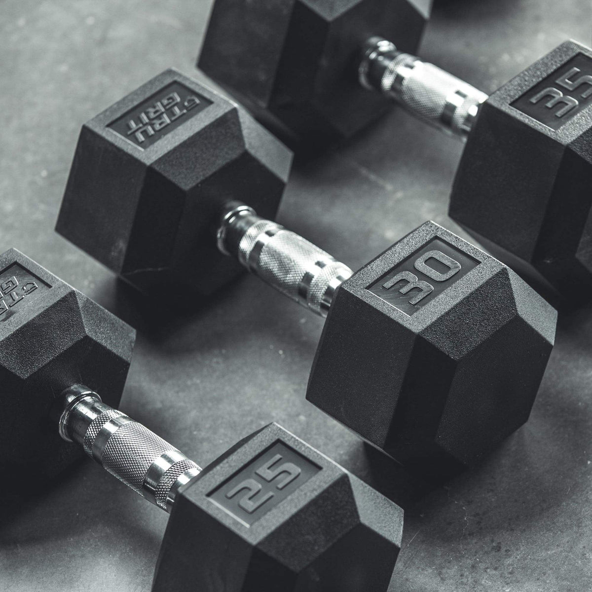 40lb Black Rubber Hex Dumbbell V538152