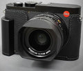 Black Leather Camera Half Case with Metal Grip L4091