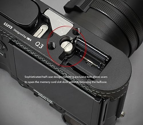 Black Leather Camera Half Case with Metal Grip L4091