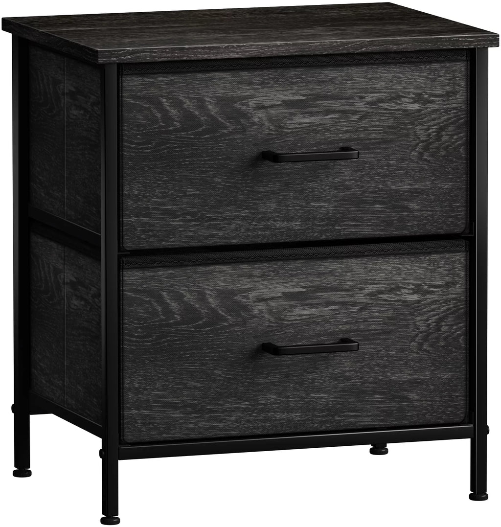 2 Faux Wood Drawer Nightstand Dresser S857