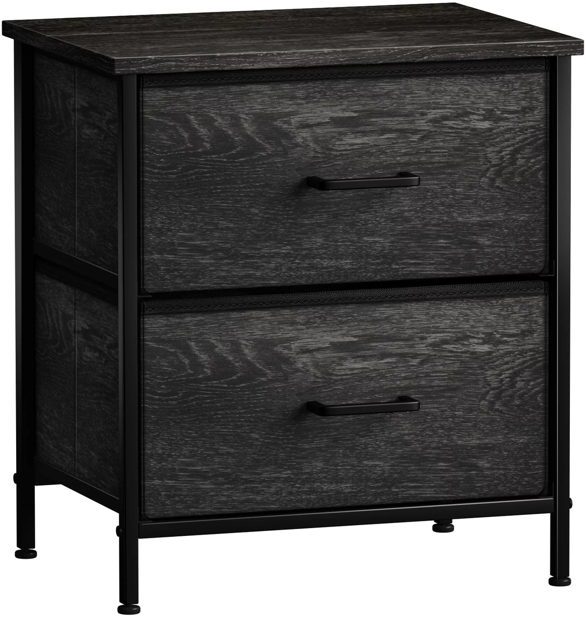 2 Faux Wood Drawer Nightstand Dresser S857