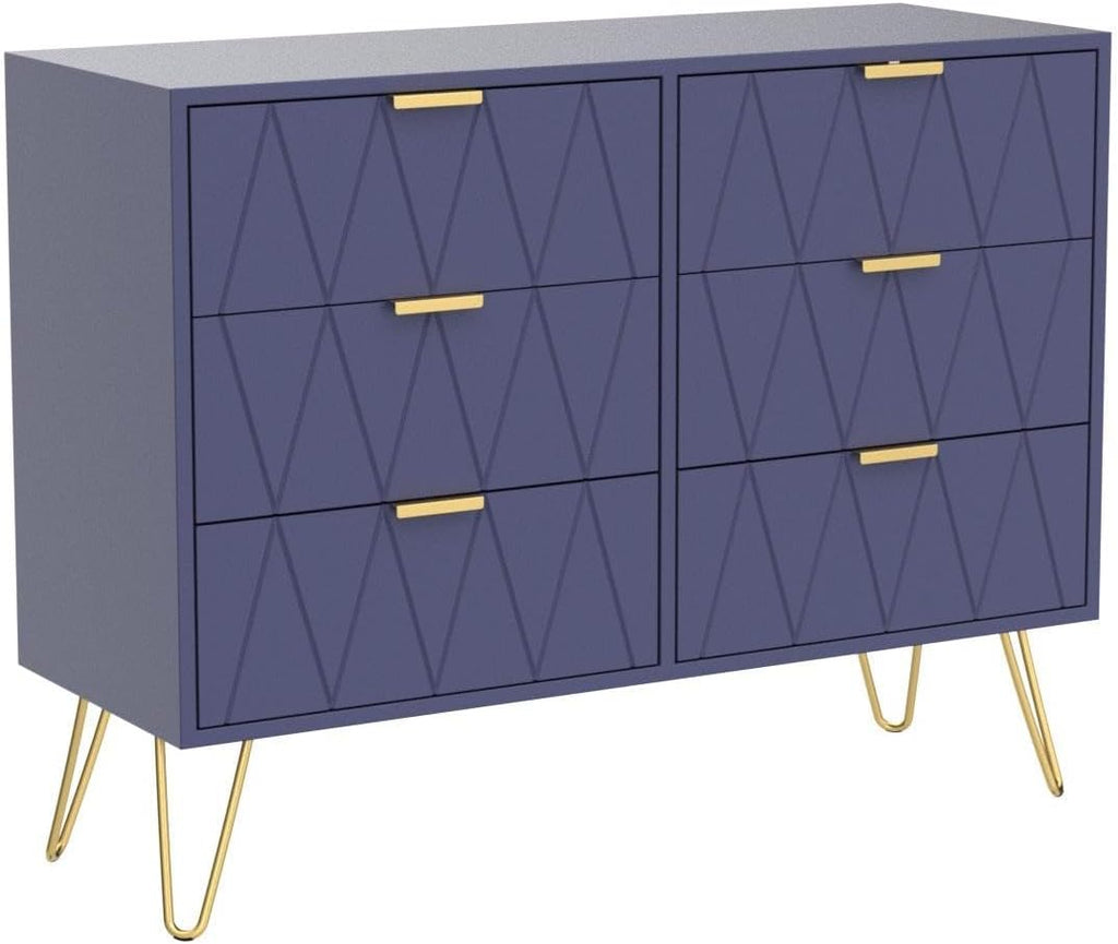 Navy Blue 6 Drawer Dresser P65349