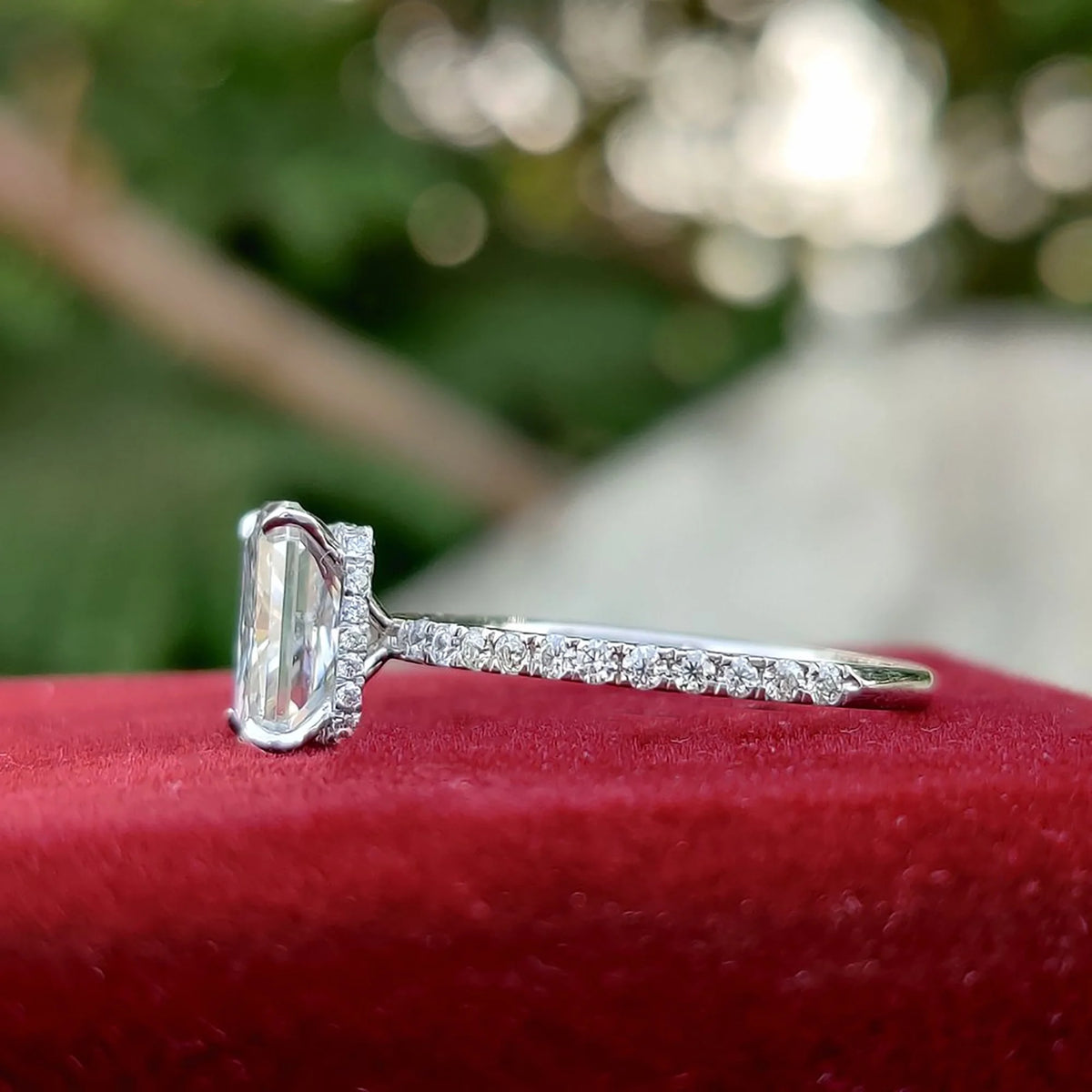 2ct Radiant Cut Moissanite Engagement Ring 14k Gold Wedding Ring Z90892