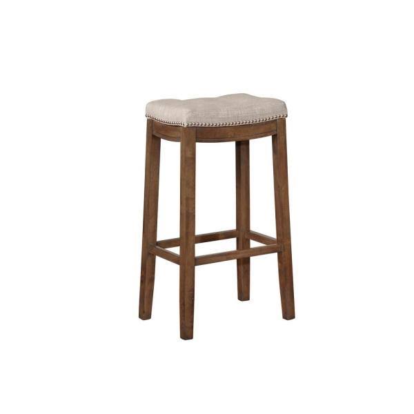 Gray and Rustic Backless Bar Stool X3071
