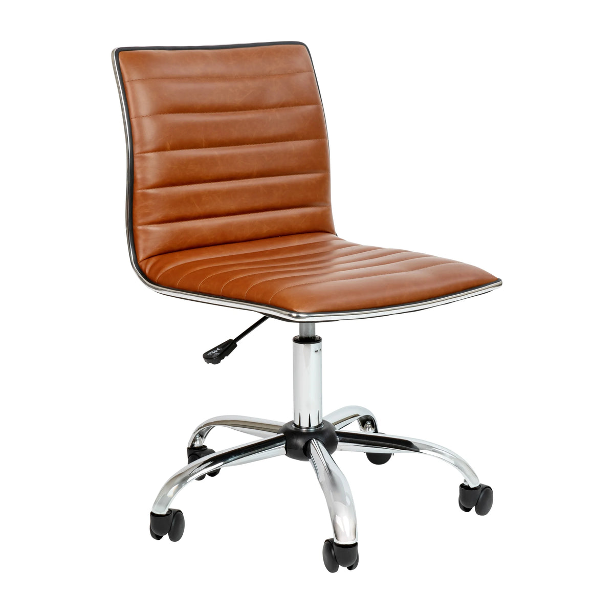 Brown Vinyl Swivel Task Office Chair O427
