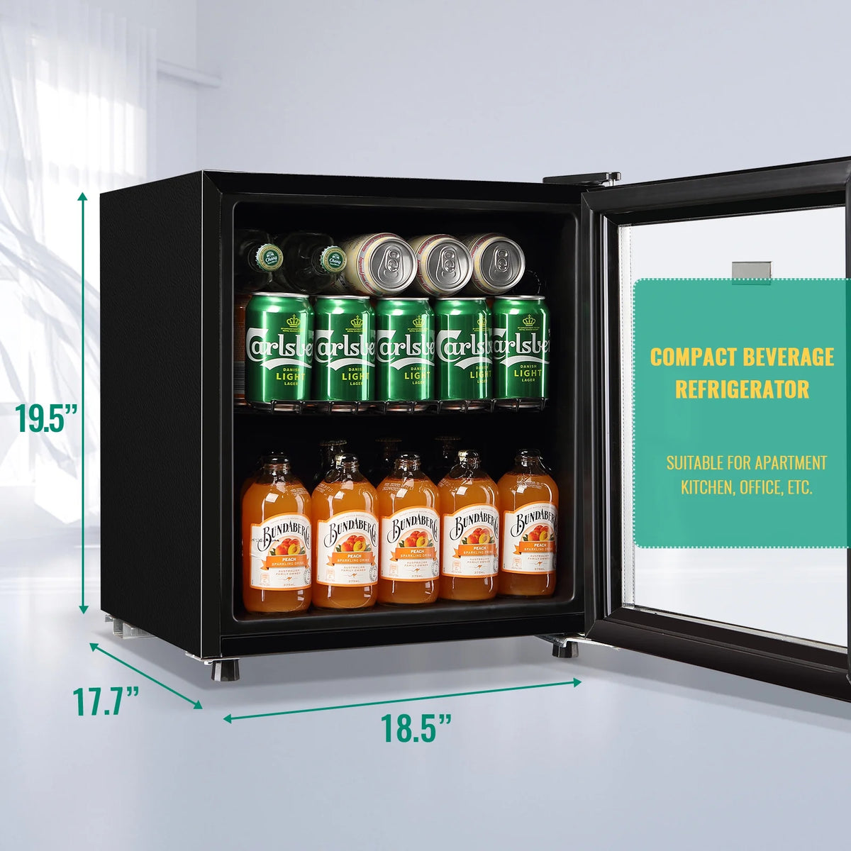 125 Can 3.5 Cu.ft Glass Door Beverage Cooler Refrigerator B5936