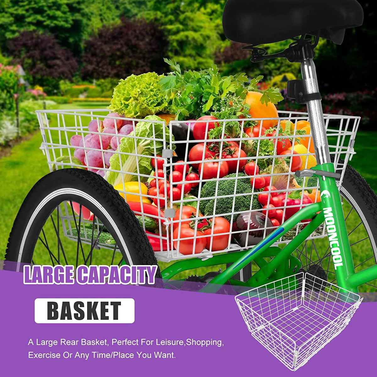 20/24/26 inch 7 Speed Adult Tricycle with Basket C623