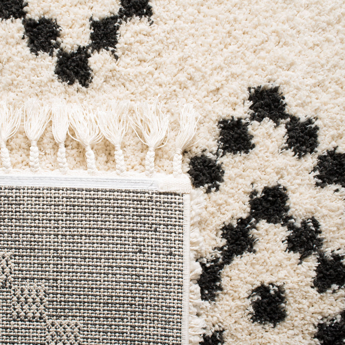 Geometric Moroccan Shag Runner Rug J5899