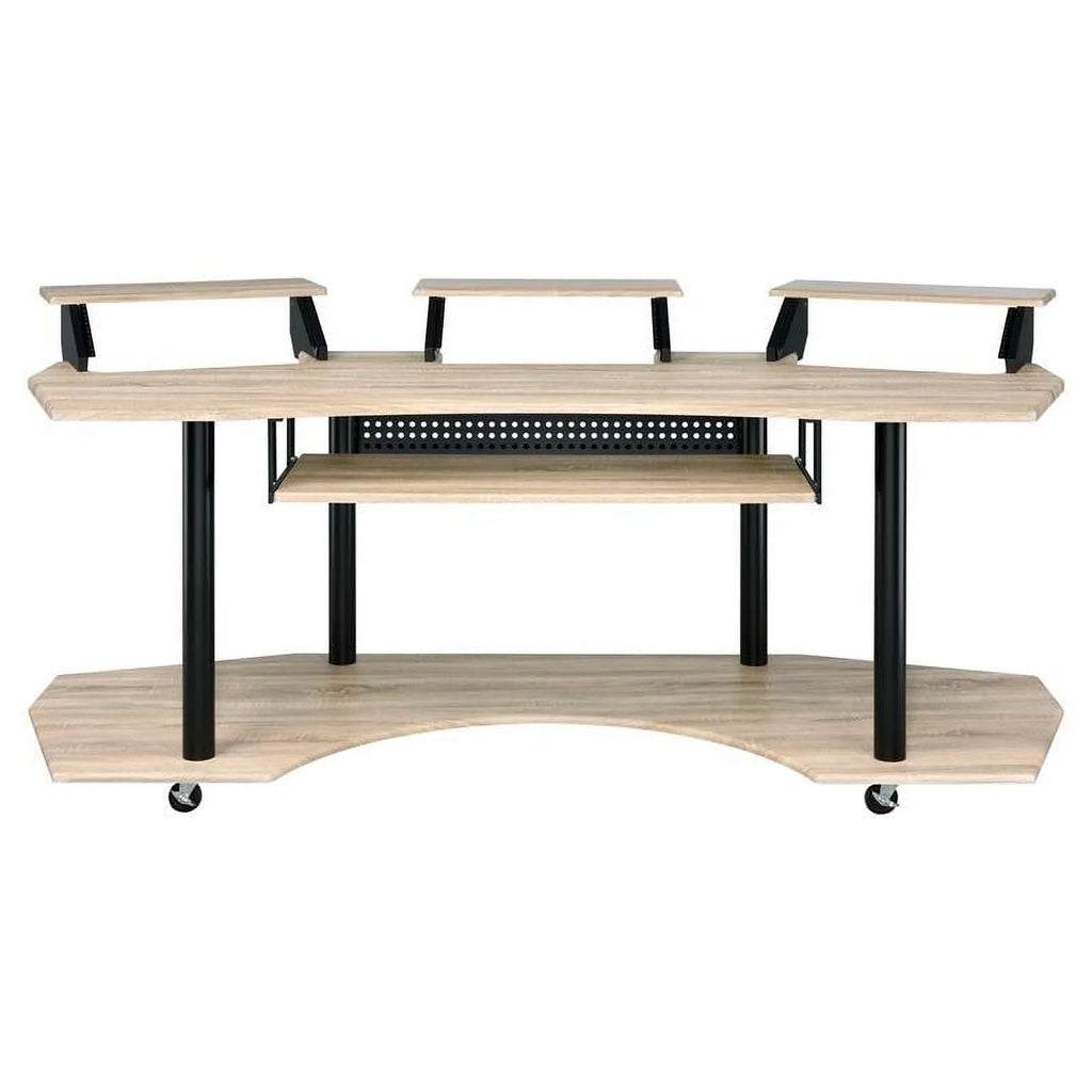 Contemporary Wood Music Recording Desk in Natural Oak U3564
