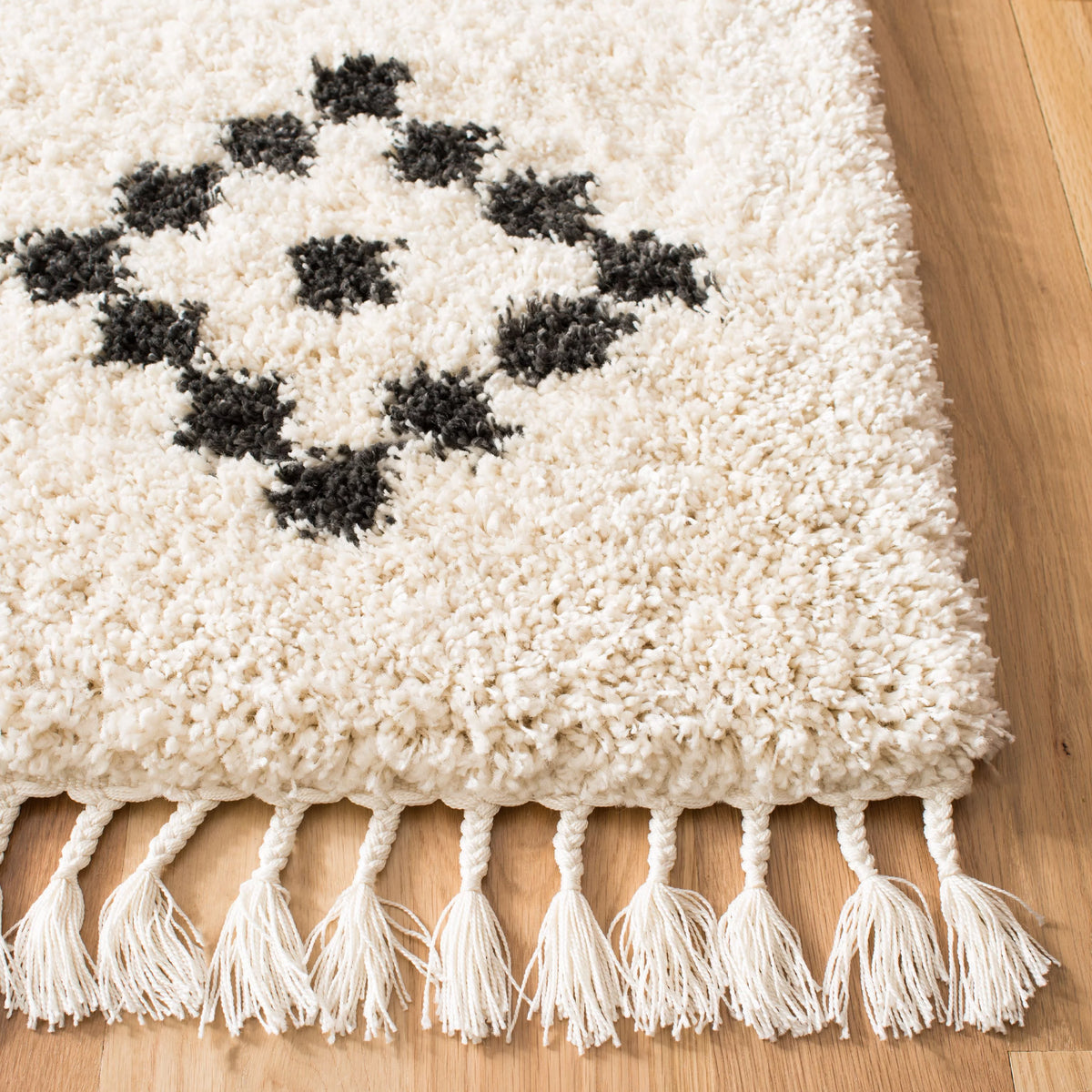 Geometric Moroccan Shag Runner Rug J5899