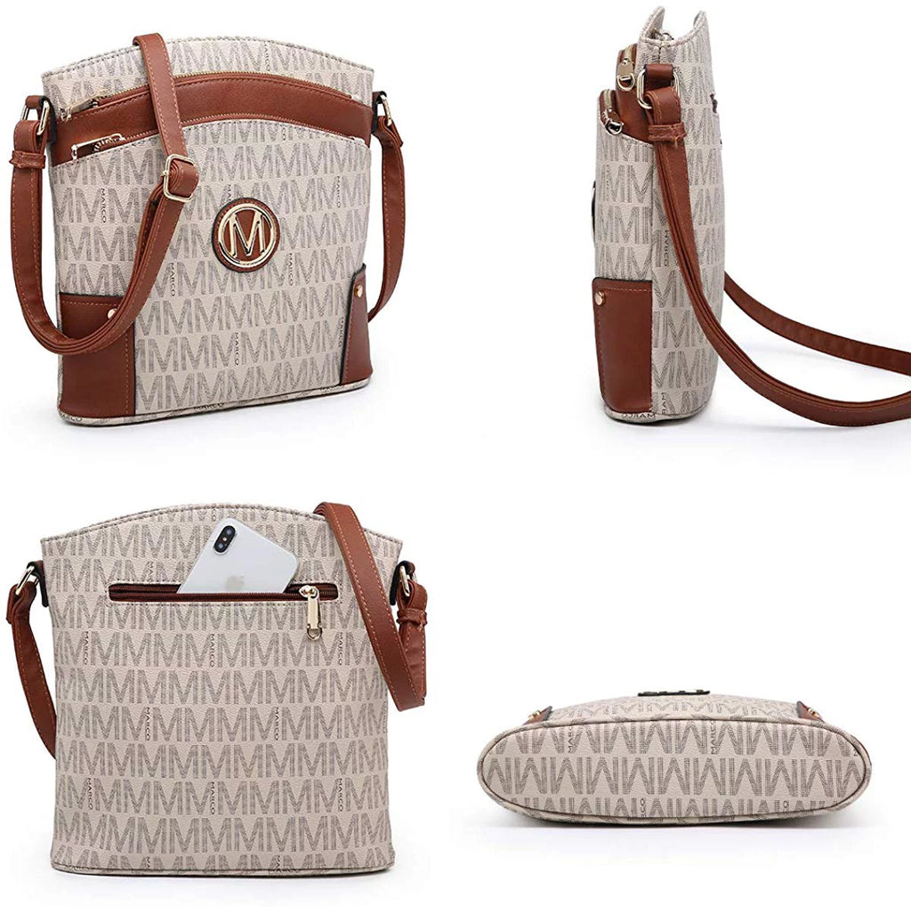 Large Triple Zip Pocket Crossbody Bag U361