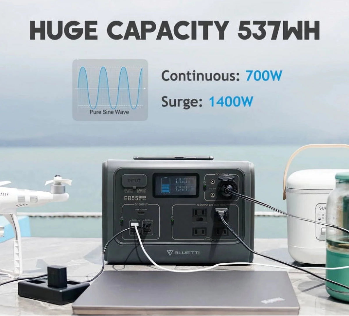 Portable Power Station 700W 537WH C85855