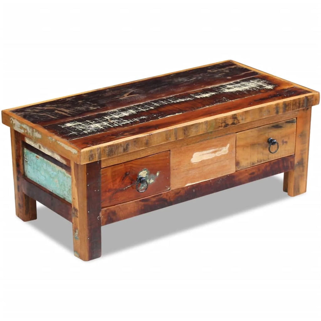 Solid Reclaimed Wood Coffee Table with Drawers C809