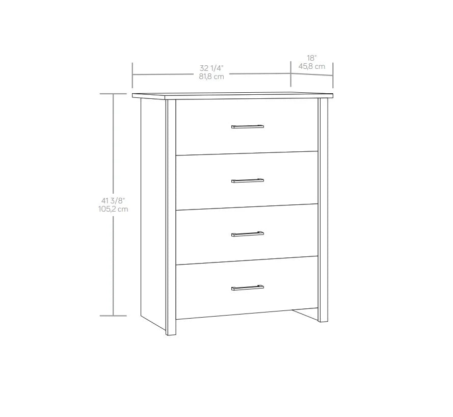4 Drawer Walnut Finish Dresser D686