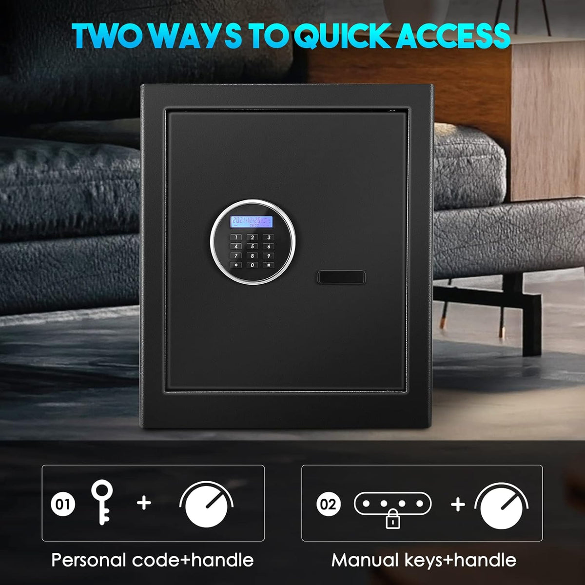 1.72 Cub Fireproof Waterproof Combination Lock Safe Box with Keypad G519