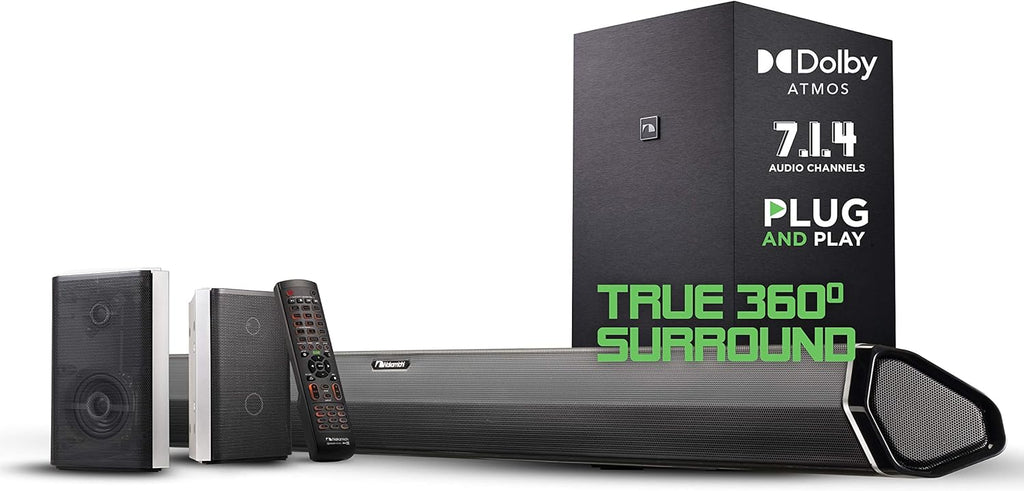 7.1.4 Channel 600W Soundbar with 8" Wireless Subwoofer and 2 Rear Surround Speakers O68579