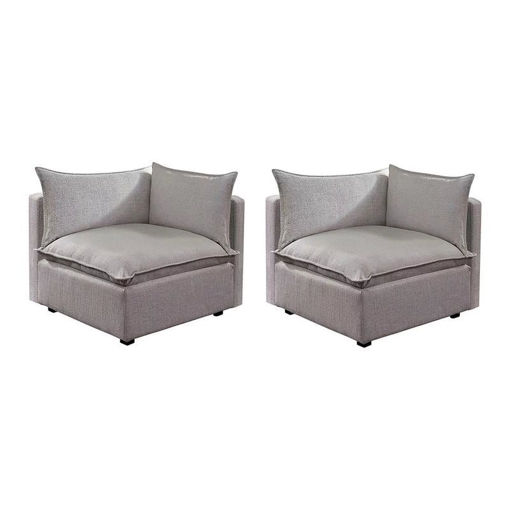 Light Gray Fabric Corner Chair Set of 2 N871278