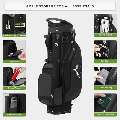 Lightweight Golf Stand Bag with 5 Way Full-Length Dividers and 8 Pockets J559781