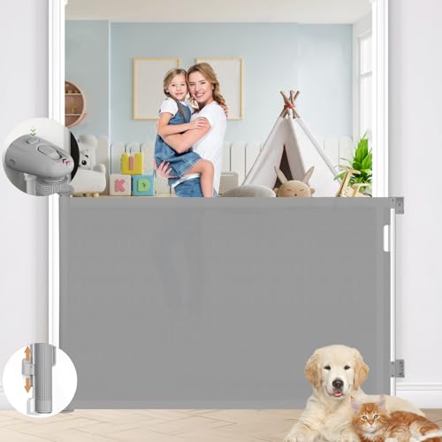 Retractable Baby Gate, 33" Tall, Extends up to 55" Wide F452396