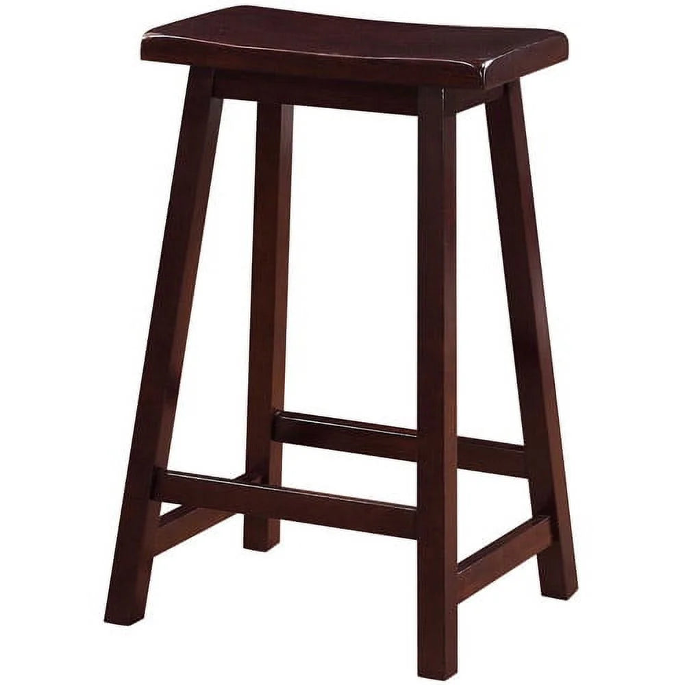 Wood Counter Stool, 24" Seat Height, Dark Brown E86070