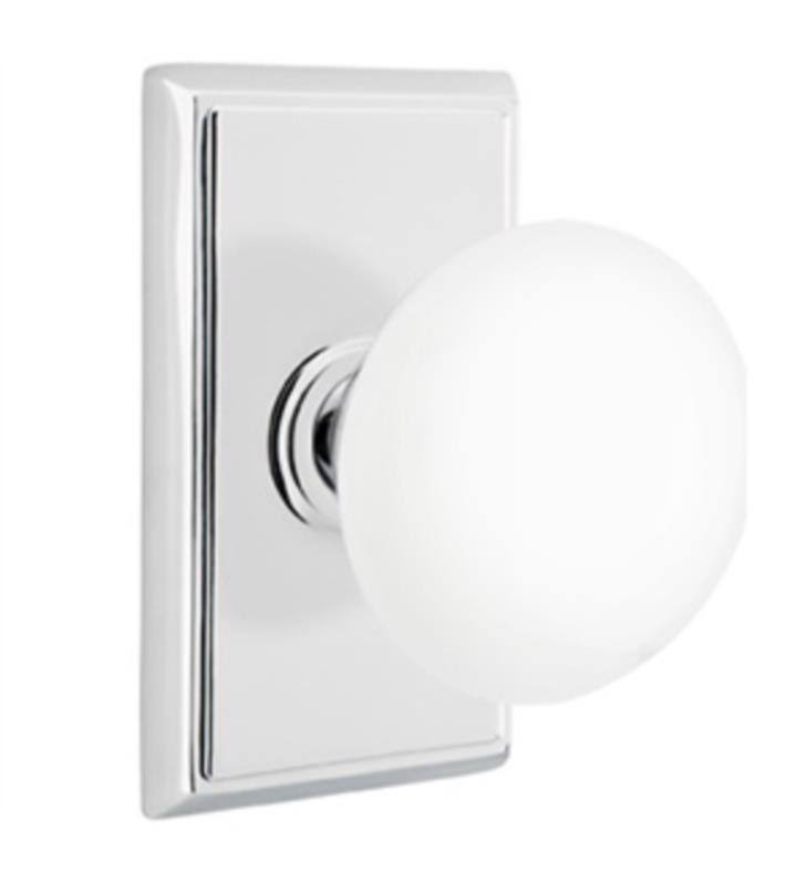 Satin Nickel Passage Rope Knob with Rectangular Rose W946