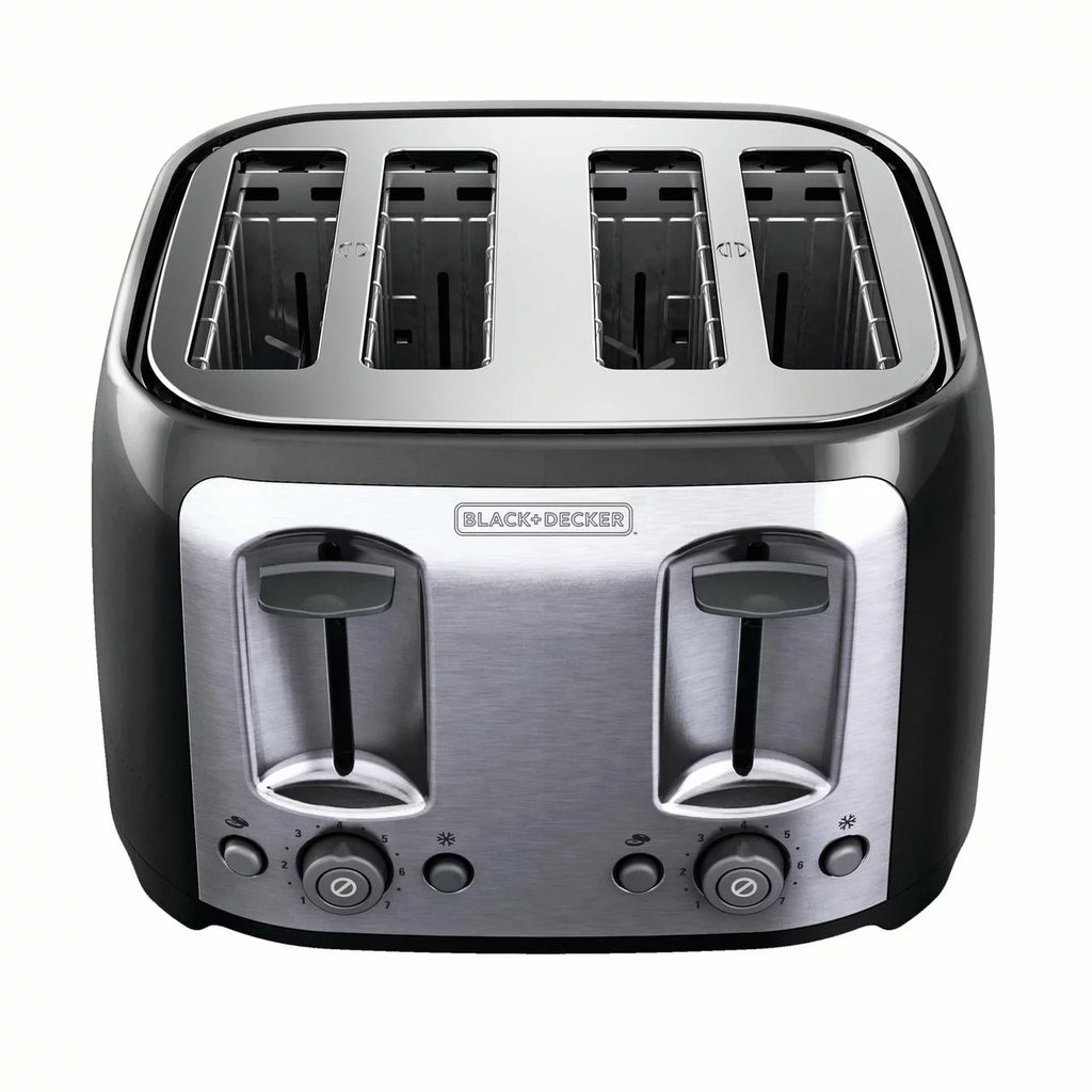 4-Slice Toaster with Extra-Wide Slots, Black/Silver W223236